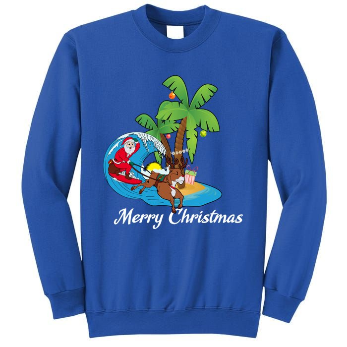 Surfing Christmas Santa Claus Comes To The City Gift Sweatshirt