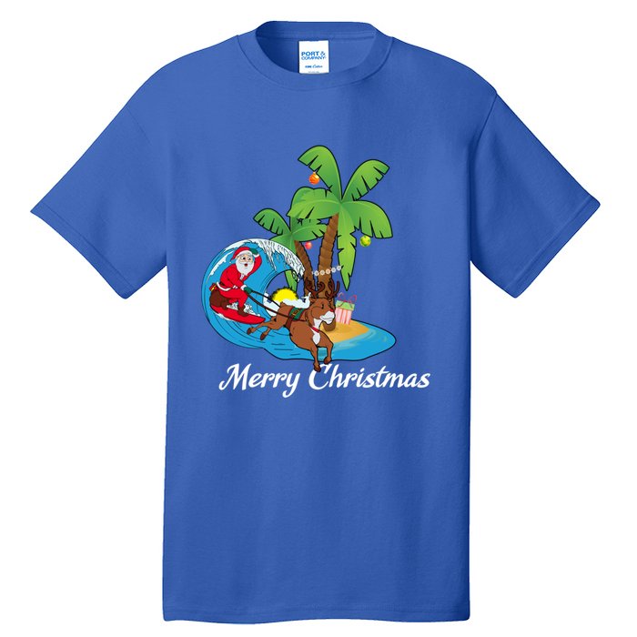 Surfing Christmas Santa Claus Comes To The City Gift Tall T-Shirt