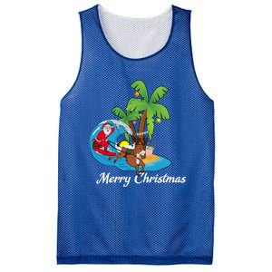 Surfing Christmas Santa Claus Comes To The City Gift Mesh Reversible Basketball Jersey Tank