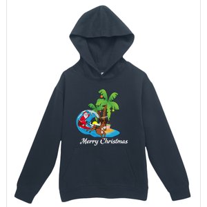 Surfing Christmas Santa Claus Comes To The City Gift Urban Pullover Hoodie