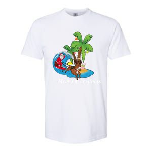 Surfing Christmas Santa Claus Comes To The City Gift Softstyle CVC T-Shirt