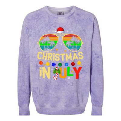 Santa Claus Sunglasses Beach Christmas Colorblast Crewneck Sweatshirt