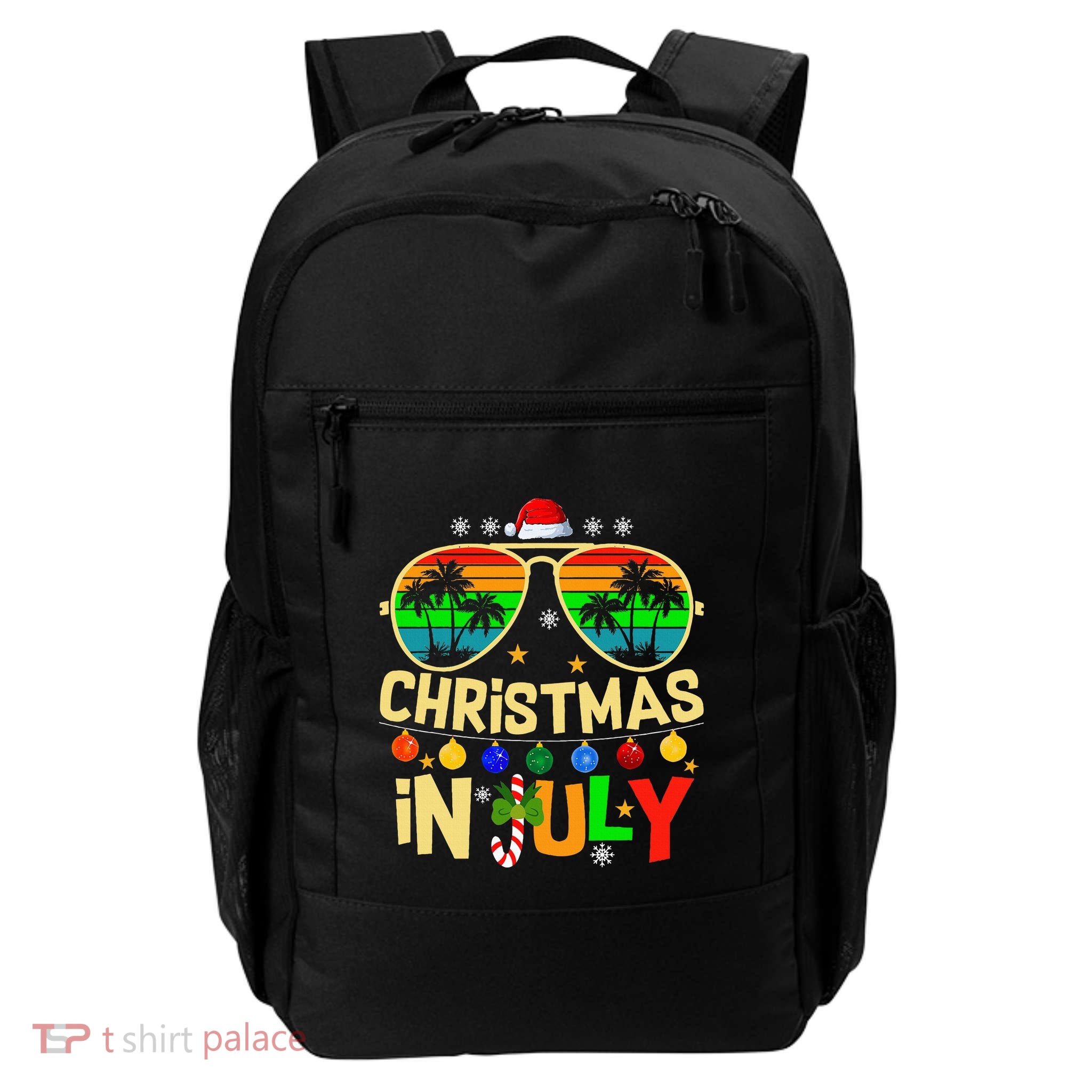 Santa Claus Sunglasses Beach Christmas Backpack
