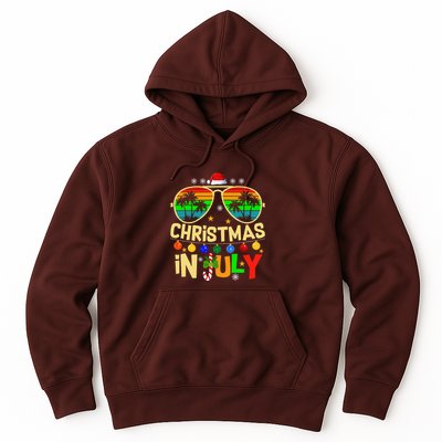 Santa Claus Sunglasses Beach Christmas Hoodie