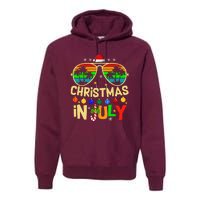 Santa Claus Sunglasses Beach Christmas Premium Hoodie