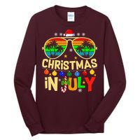 Santa Claus Sunglasses Beach Christmas Tall Long Sleeve T-Shirt