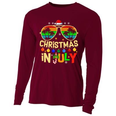 Santa Claus Sunglasses Beach Christmas Cooling Performance Long Sleeve Crew