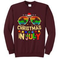 Santa Claus Sunglasses Beach Christmas Tall Sweatshirt