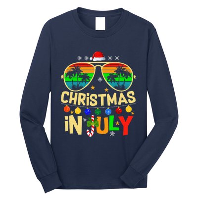 Santa Claus Sunglasses Beach Christmas Long Sleeve Shirt