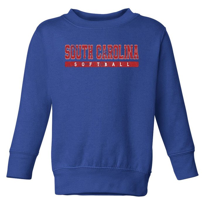 South Carolina Softball Red Vintage Toddler Sweatshirt