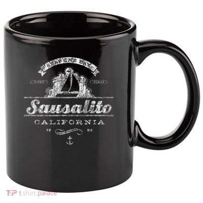 Sausalito Ca Sailboat Vintage Nautical Throwback 11oz C Handle Ceramic Mug