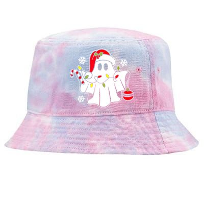 Spooky Christmas Santa Ghost Tie-Dyed Bucket Hat