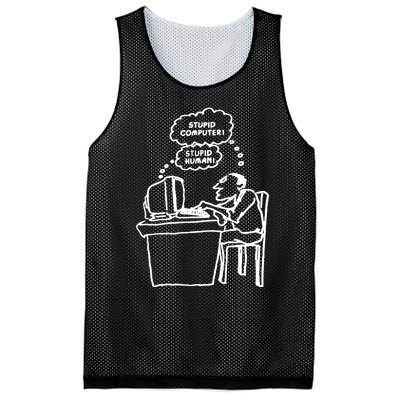 Stupid Computer Stupid Human Mesh Reversible Basketball Jersey Tank