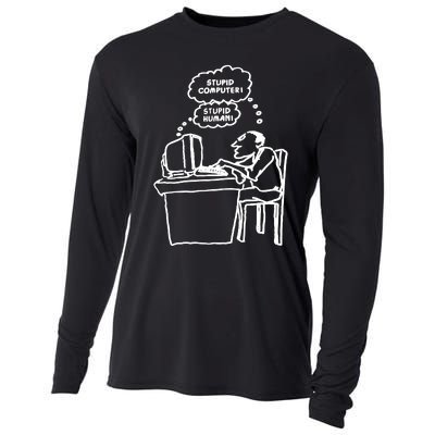 Stupid Computer Stupid Human Cooling Performance Long Sleeve Crew