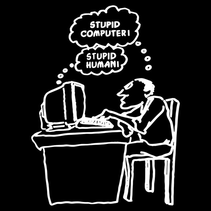 Stupid Computer Stupid Human Cropped Pullover Crew