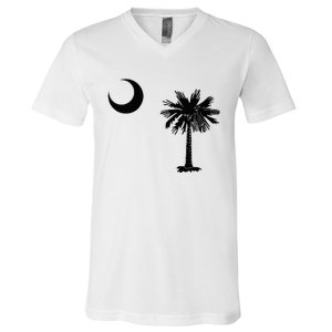 South Carolina State Flag Palmetto Moon SC Pride V-Neck T-Shirt