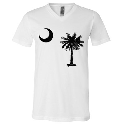 South Carolina State Flag Palmetto Moon SC Pride V-Neck T-Shirt