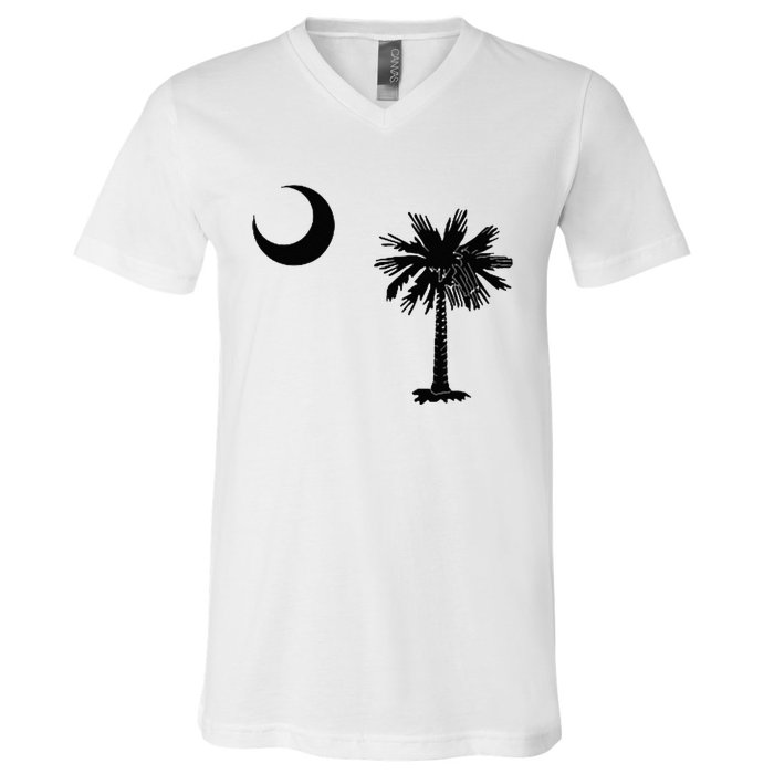 South Carolina State Flag Palmetto Moon SC Pride V-Neck T-Shirt