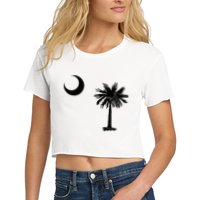 South Carolina State Flag Palmetto Moon SC Pride Women's Crop Top Tee