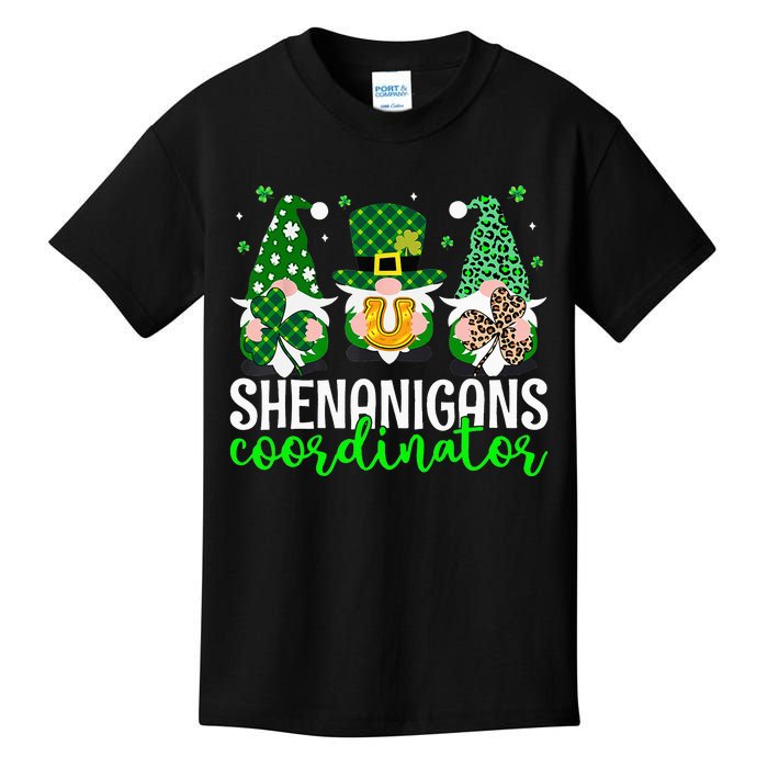 Shenanigans Coordinator St Patricks Day Gnomes Green Proud Kids T-Shirt