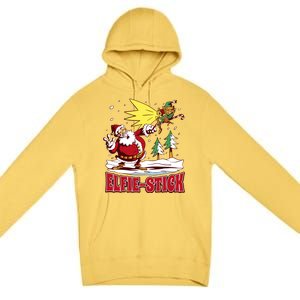 Santa Claus Selfie Funny Elf Christmas Premium Pullover Hoodie