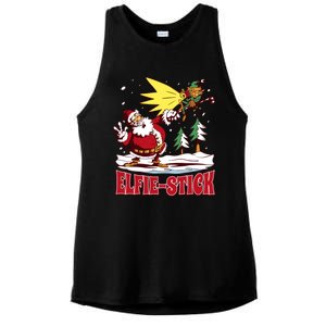 Santa Claus Selfie Funny Elf Christmas Ladies PosiCharge Tri-Blend Wicking Tank