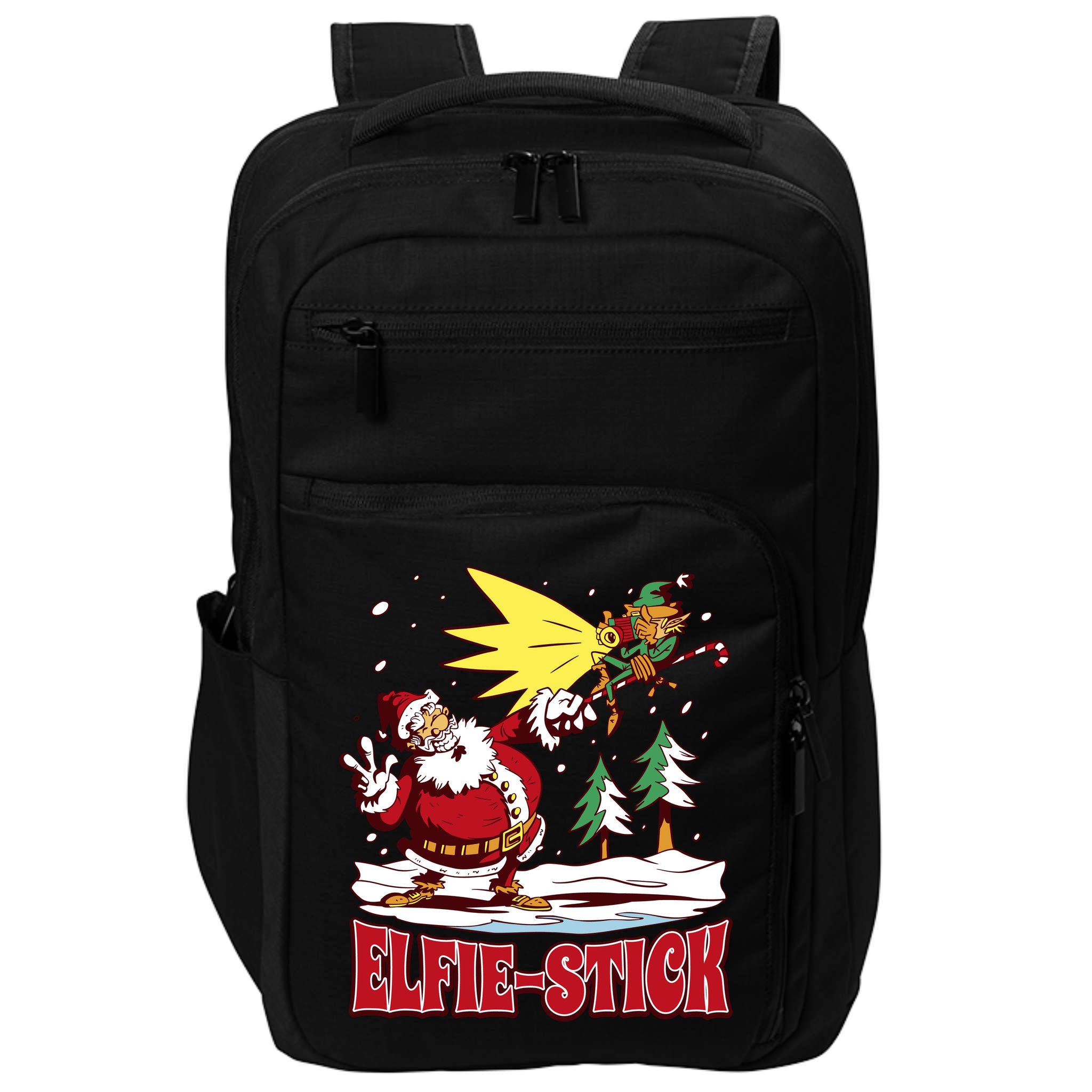Santa Claus Selfie Funny Elf Christmas Impact Tech Backpack