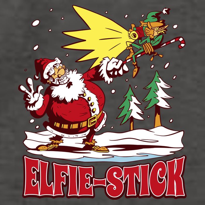 Santa Claus Selfie Funny Elf Christmas Vector Backpack