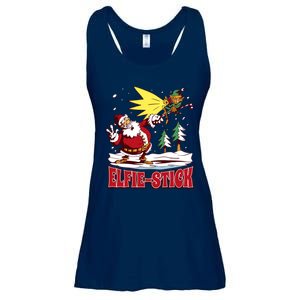 Santa Claus Selfie Funny Elf Christmas Ladies Essential Flowy Tank