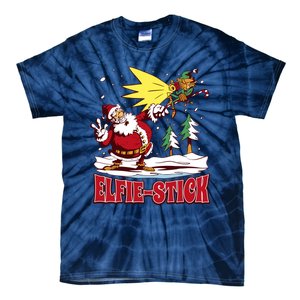 Santa Claus Selfie Funny Elf Christmas Tie-Dye T-Shirt