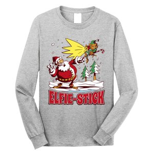 Santa Claus Selfie Funny Elf Christmas Long Sleeve Shirt