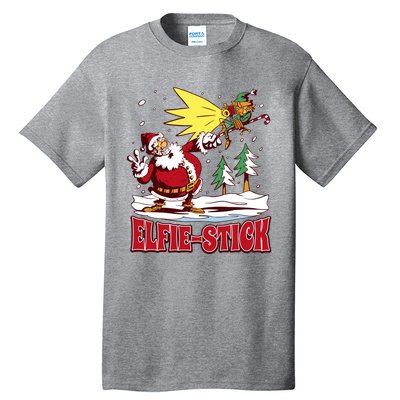 Santa Claus Selfie Funny Elf Christmas Tall T-Shirt