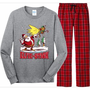 Santa Claus Selfie Funny Elf Christmas Long Sleeve Pajama Set