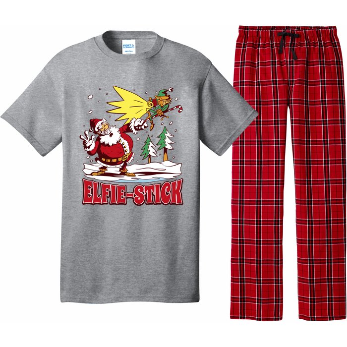 Santa Claus Selfie Funny Elf Christmas Pajama Set