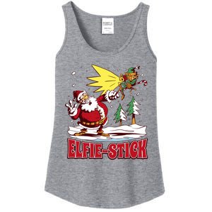 Santa Claus Selfie Funny Elf Christmas Ladies Essential Tank