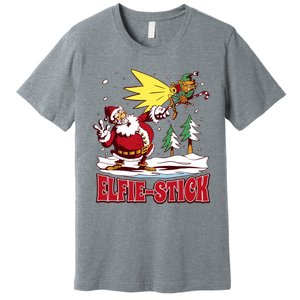 Santa Claus Selfie Funny Elf Christmas Premium T-Shirt