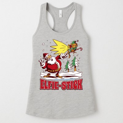 Santa Claus Selfie Funny Elf Christmas Womens Tank Top