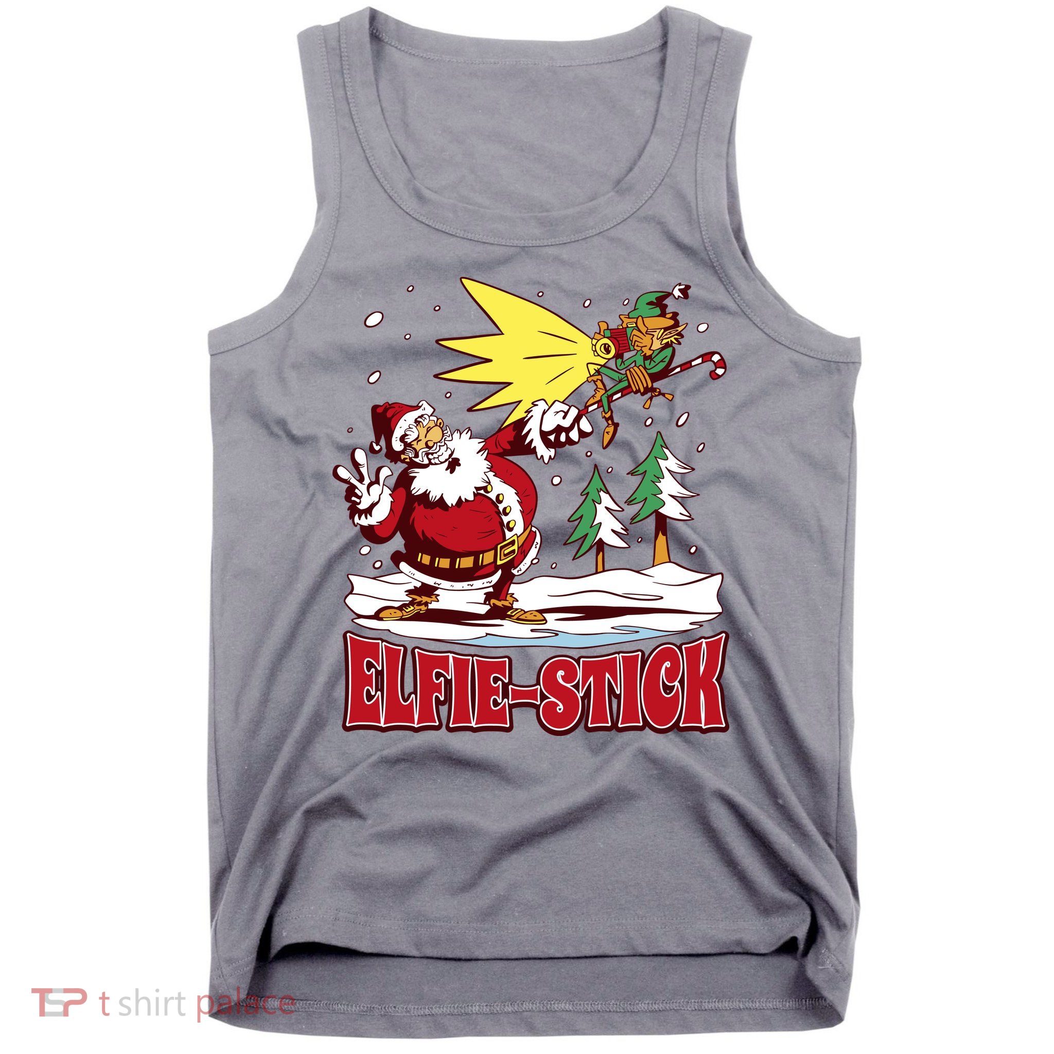 Santa Claus Selfie Funny Elf Christmas Tank Top