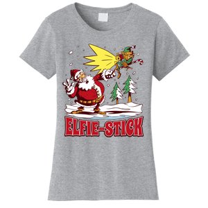 Santa Claus Selfie Funny Elf Christmas Women's T-Shirt