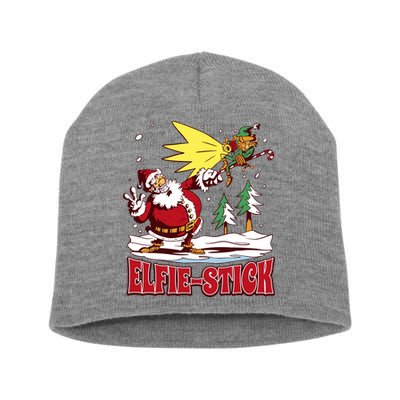 Santa Claus Selfie Funny Elf Christmas Short Acrylic Beanie