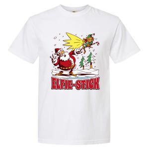 Santa Claus Selfie Funny Elf Christmas Garment-Dyed Heavyweight T-Shirt