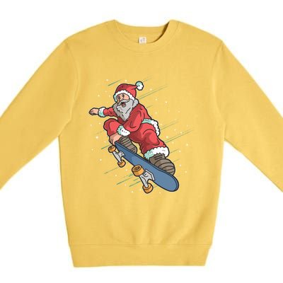 Santa Claus Skateboarding Christmas Xmas Skateboard Cool Gift Premium Crewneck Sweatshirt