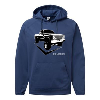 Squarebody Classic Square Body Truck Funny Gift Performance Fleece Hoodie