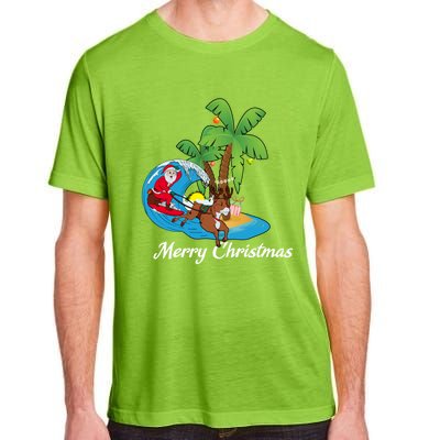 Surfing Christmas Santa Claus Comes To The City Cute Gift Adult ChromaSoft Performance T-Shirt