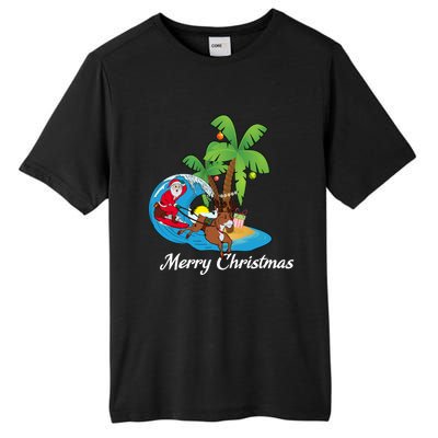 Surfing Christmas Santa Claus Comes To The City Cute Gift Tall Fusion ChromaSoft Performance T-Shirt