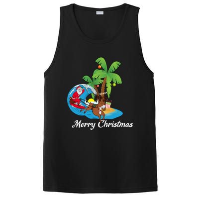 Surfing Christmas Santa Claus Comes To The City Cute Gift PosiCharge Competitor Tank