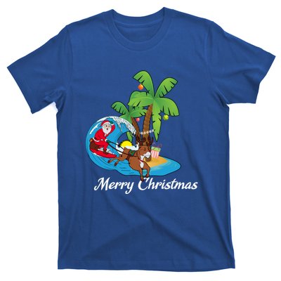 Surfing Christmas Santa Claus Comes To The City Cute Gift T-Shirt