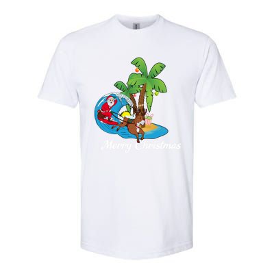 Surfing Christmas Santa Claus Comes To The City Cute Gift Softstyle® CVC T-Shirt