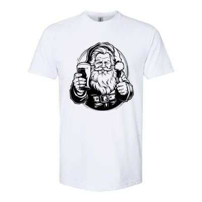 Santa Claus Smiling And Holding A Beer Glass Softstyle® CVC T-Shirt