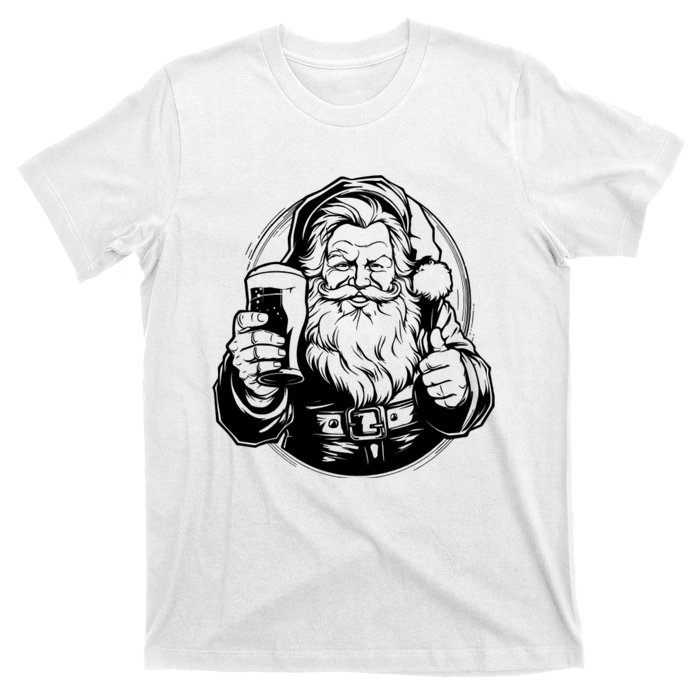 Santa Claus Smiling And Holding A Beer Glass T-Shirt